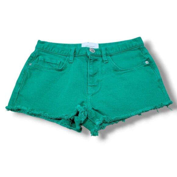 Current/Elliott Shorts Size 23 25"x2" Denim Shorts Jean Shorts Daisy Dukes Green - Picture 1 of 5